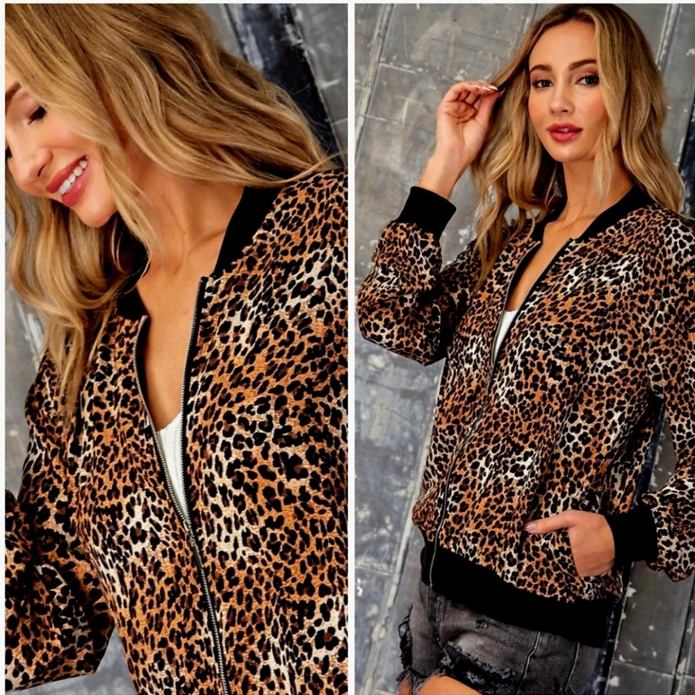 Cheetah  bomber  jacket